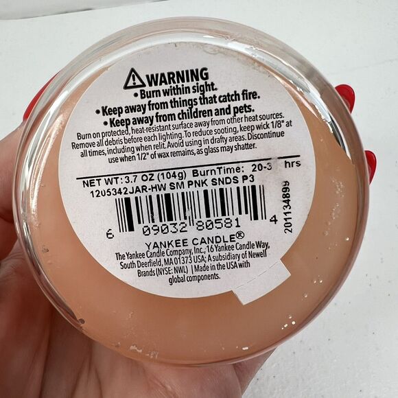 Yankee Candle Small Jar 3.7oz Floral Pink Sands Scent with Lid 20-30 Hours NEW - Picture 5 of 8